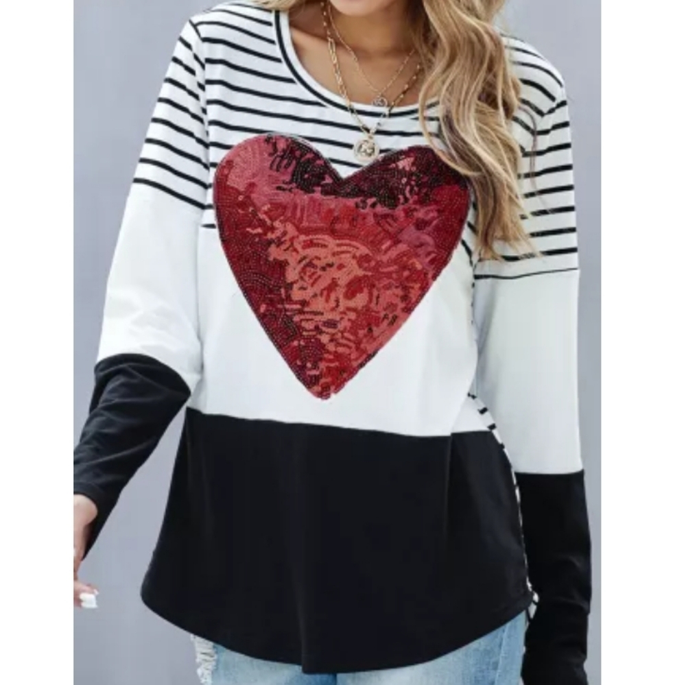 ♥️New boutique red heart sequins top - Picture 2 of 10